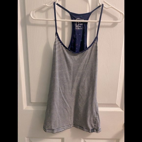 Garage Blue and White Striped Tank Top | Size Small